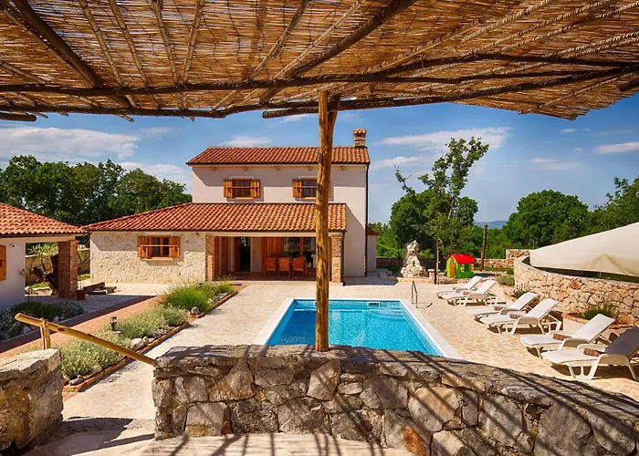 With Pool, Garden, In A Quiet Small Village - By Traveler Tourist Agency Krk - Id 2179 *